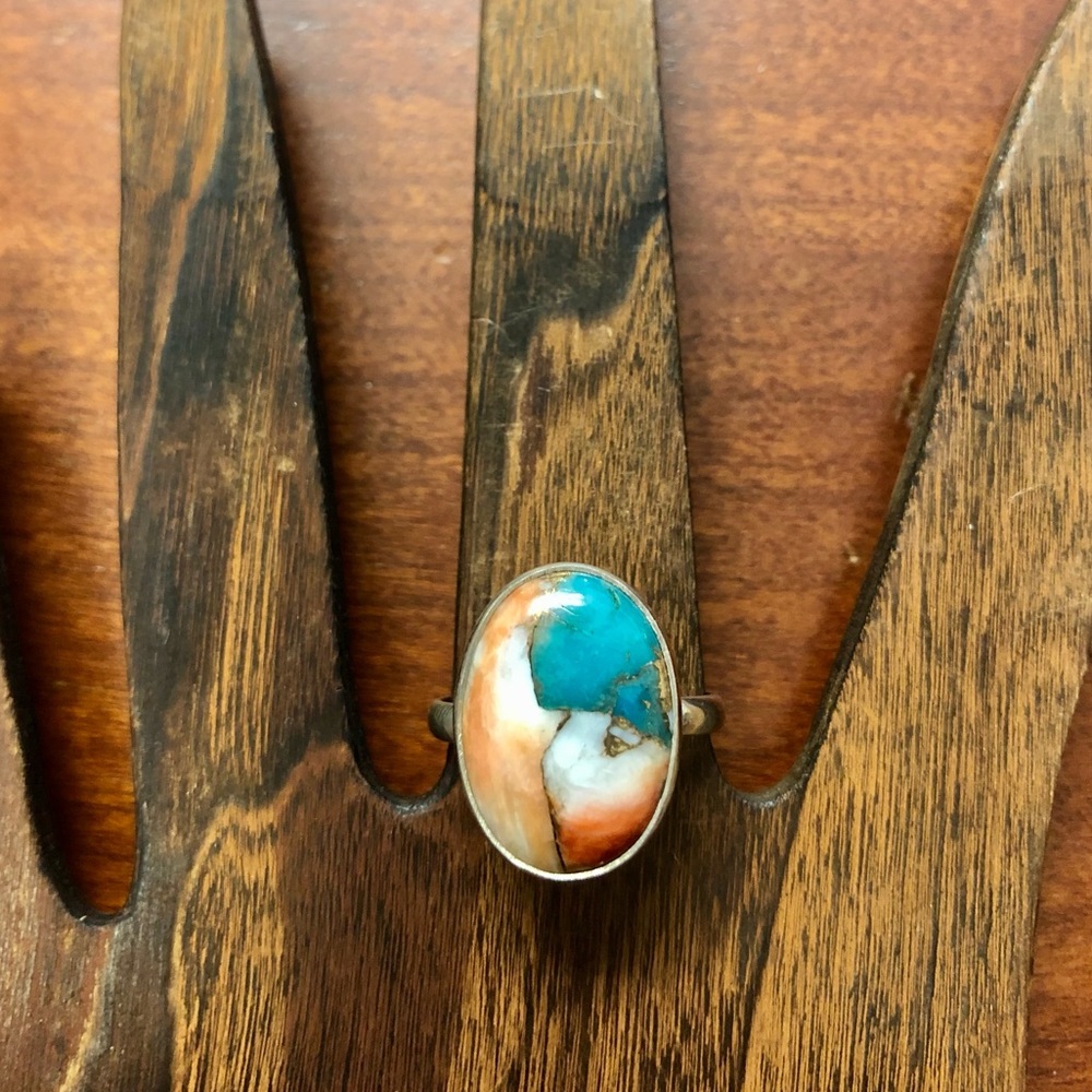 Sterling Silver Ring 925 Turquoise Stone Boho